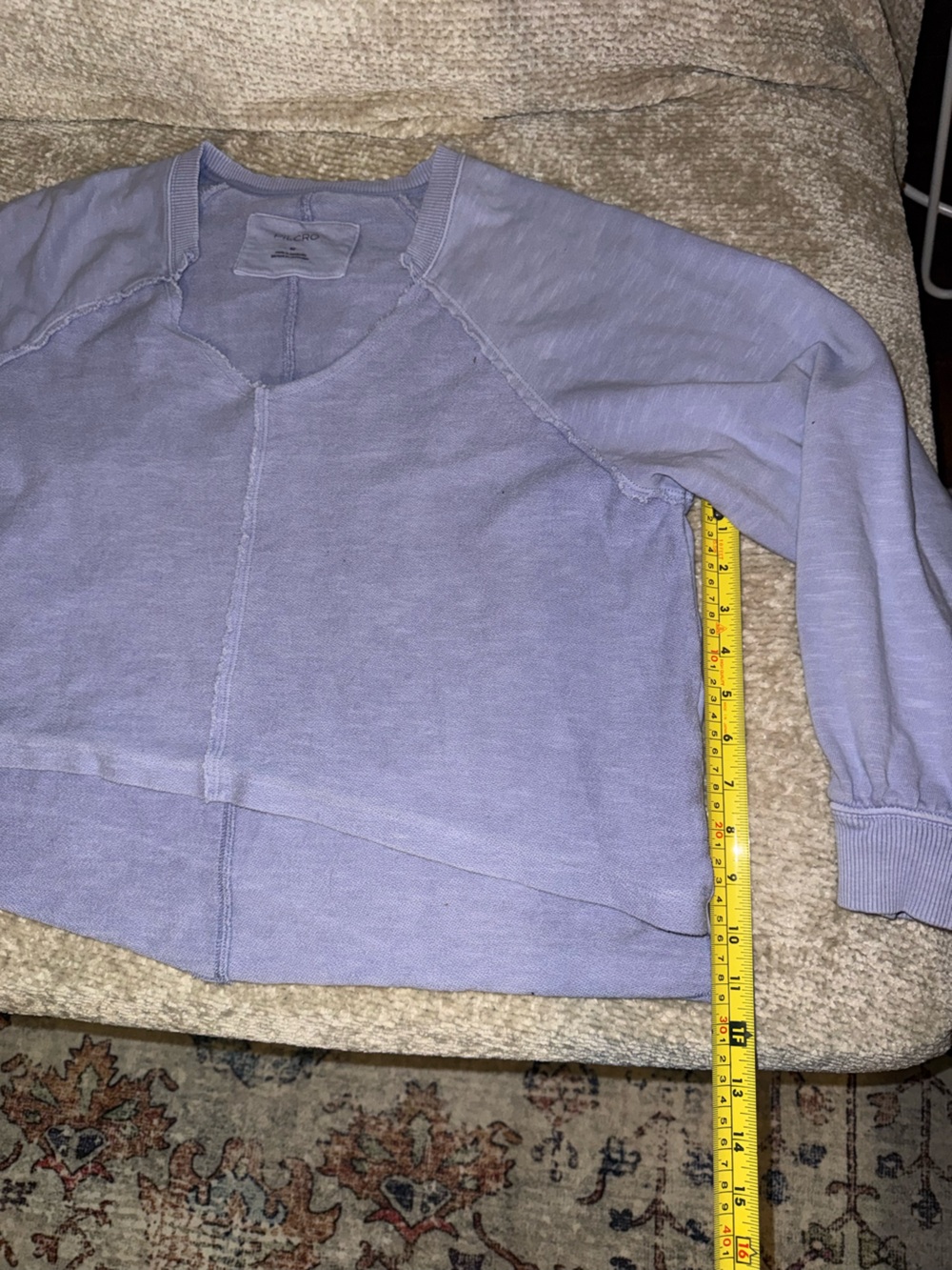 Pilcro Anthropologie Lavender Distressed Sweatshirt - Picture 11 of 11